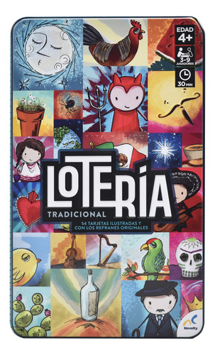 Tradicional Juego De Loteria Estuche De Metal Novelty