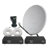 Kit 2 Receptor Digital Vt1000 Visiontec - Antena Lnbf Cabo