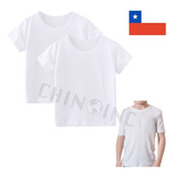 Pack 2 Polera Camiseta Manga Corta De Niños Algodón Nacional