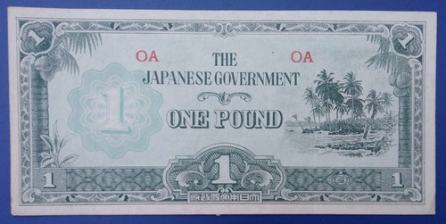 Oceania: Cédula 1 Pound 1942 Mbc/s Ocupação Japonesa Rara