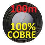 Cabo Rede Cat5e 100% Cobre Preto 100m 4 Pares Net Brasil24h