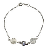 Pulsera Plata Mujer San Benito Italiana 925