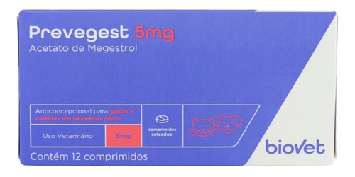 Kit Anticoncepcional Preve-gest Biovet 5mg C/12 Comp C/ 2 Un