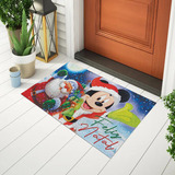 Tapete Para Porta Divertido Mickey & Noel Feliz Natal Ca683