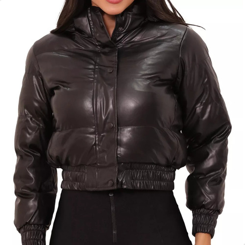 Jaqueta Puffer Feminina Curto Cropped Forrada Inverno Bomber