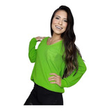 Blusa De Frio Tricot Neon Grossa Moda Inverno Blogueira Fem