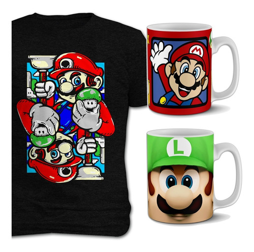 Vectores Plantillas Mario Bros. Playeras Tazas + Previas