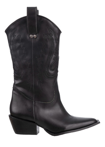 Bota Texana Clasica Mujer Moda Caña Alta Y Taco