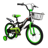 Bicicleta Cross Niños 081 Rodado 12 Con Rueditas Love Color Verde