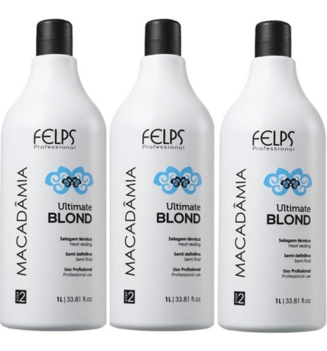 Felps Kit 3 Progressiva Macadamia Ultimate Blond 1l + Brinde
