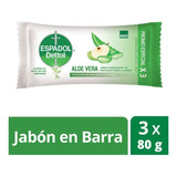 Espadol Jabón En Barra De Tocador Aloe Vera 80gr X 3 U