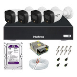 Kit 4 Câmeras Intelbras Colorido A Noite Dvr 4 Canais Purple