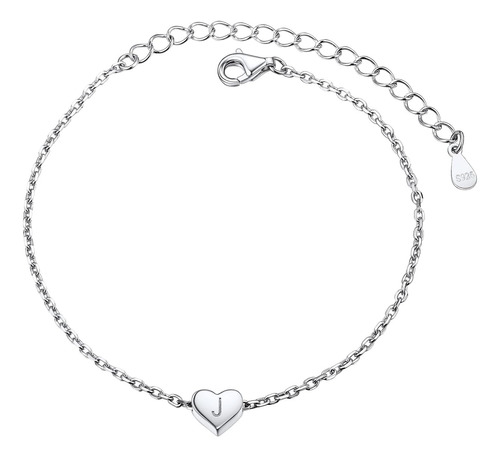 Prosilver G Cadena De Corazón Pulsera Linda De Plata Para Pu