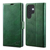 Funda Estilo Billetera Para Samsung S22 Ultra Verde