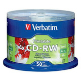 Cd-rw Verbatim 700mb 2x-4x  Imprimible Plata Campana 50 Pzas