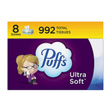 Puffs Ultra Soft Tissue Facial, 8 Cajas Familiares, 124 Tiss