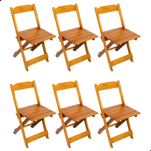 Kit 6 Cadeiras Dobrável Bar/jardim/ Casa Madeira Maciça 