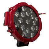 Faro 17 Led Redondo 51 Watts Blanco 12/24v Borde Rojo