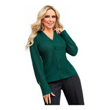 Camisa Mujer Verde Con Brillos Dorados 992-46