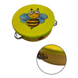 Pandero Musical Infantil Abeja Amarillo 6 Pulgadas 8 Chapas