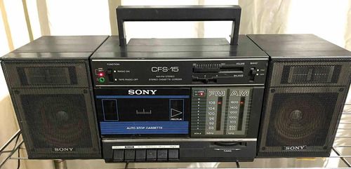 Rádio Sony Cfs-15 Antigo Usado Portátil Rádio Ligando