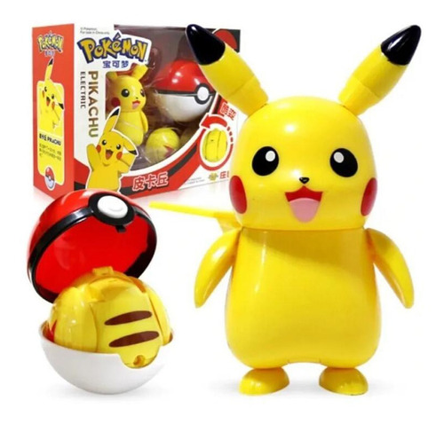 Figura De Acción Pikachu Pokemon Pokeball Juguete, Original