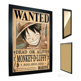 Quadro C/ Moldura One Piece - Cartaz De Procurado Luffy