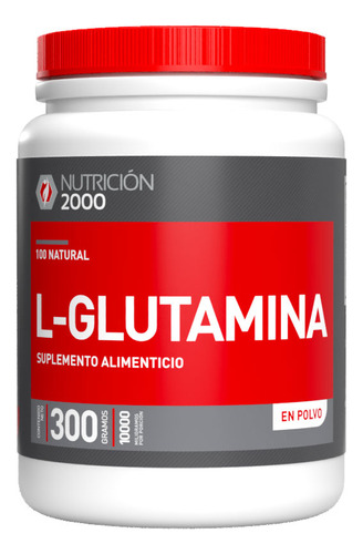 L-glutamina En Polvo 300 G Nutrición 2000 Sabor Sin Sabor