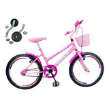 Bicicleta Infantil Aro 20 Feminina + Aro Aero  + Cesta + Rod