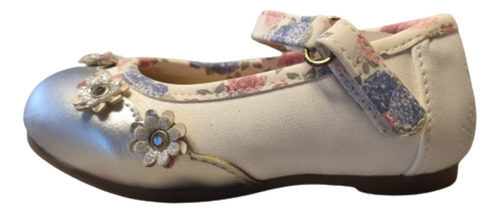 Ballerinas Limonada Blanco Con Flores Y Velcro.