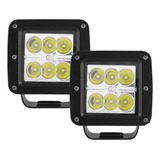 Faros Cuadrados 6 Leds Estrobo Blanco 24 Watts Tunelight