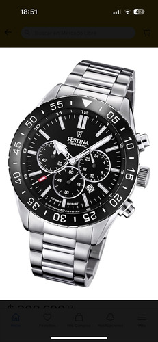 Reloj Festina F20575 Acero Cerámica Y Zafiro 100m