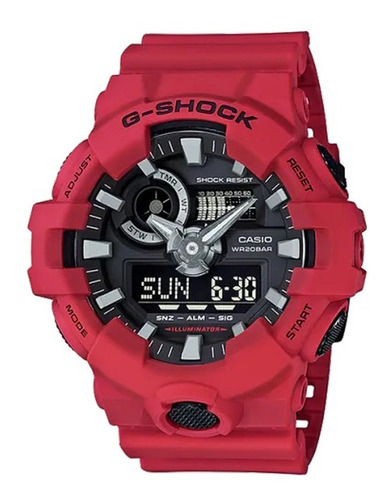 Relogio Masculino Casio G-shock Anadigi Vermelho Ga-700-4adr