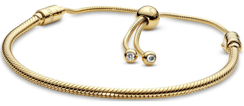 Pandora Pulsera Ajustable Deslizante Chapada En Oro 