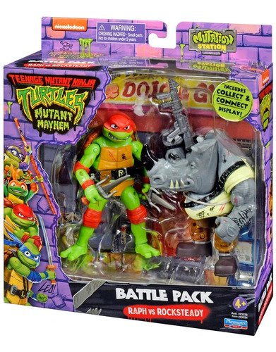 Tortugas Ninja Adolescente Battle Pack Raphael Vs Rocksteady