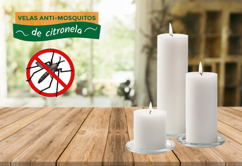 Vela De Citronela Contra Mosquitos Dengue 8x10 Velas