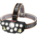 Linterna Frontal Led Recargable 8 Led+20 Smd Super Potentes 