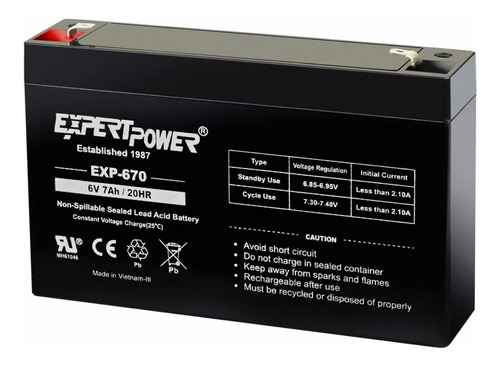 Batería Expertpower 6 V 7 Ah Sla 20hr