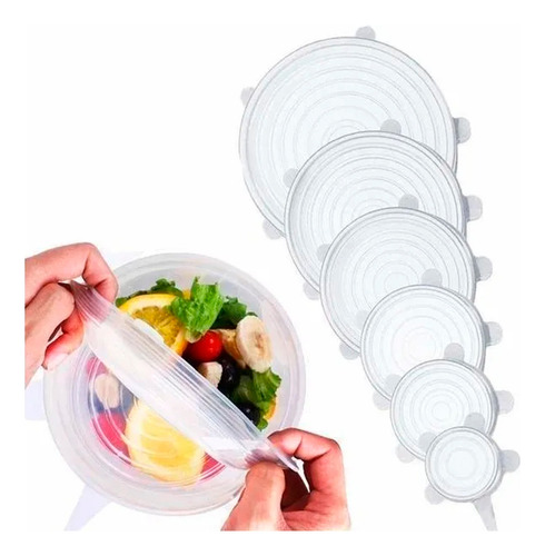 Tapas De Silicona Para Alimentos Promo X 2 Set De 6 Unidades