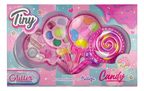 Set De Maquillaje Glitter Tiny En Caja Candy Paletas 3233