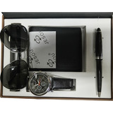 Estuche Lujo Hombre Reloj Billetera Gafas Esfero Regalo