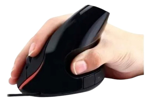 Mouse Ergonomico Vertical Evita Lesion Tunel Carpiano Color Negro