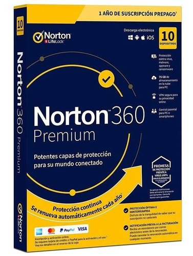 Norton 360 Premium, 10 Dispositivos, 2 Años