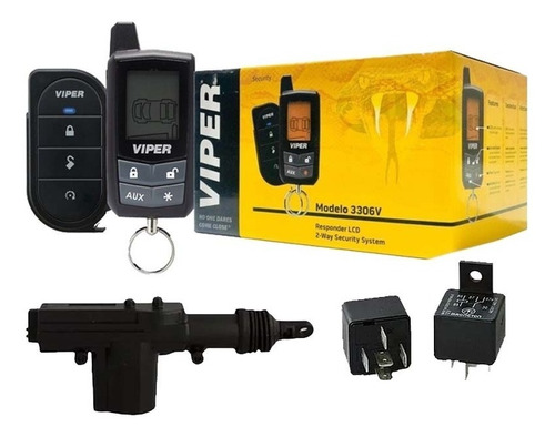 New Kit Alarma Seguridad Viper 3306v C 2 Seguros Electricos