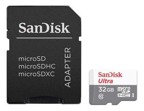Tarjeta De Memoria Sandisk Ultra Cl10 De 32 Gb Y 80 Mb/s Con Microsd