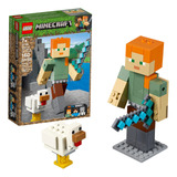 Lego Minecraft Alex Bigfig Con Pollo 21149