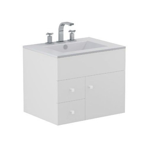 Vanitory Con Mueble Bacha Ferrum Cadria Colgar Blanco 60 Cm