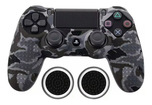 Kit 10 Capa Protetora Silicone Controle Ps4 + 1 Par De Grips