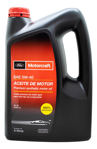 Aceite Ford Motorcraft 100% Sintético X 4 Lts. Rxo 5w40 Ms 4