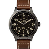 Timex | Reloj Hombre 43 Mm | Tw4b113009j | Original Color De La Correa Marrón Oscuro Color Del Bisel Gris Oscuro Color Del Fondo Negro